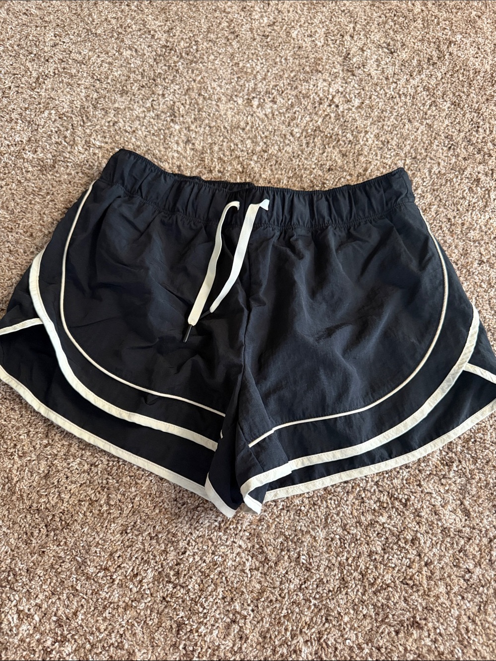 Old Navy Black Athletic Shorts with White Trim